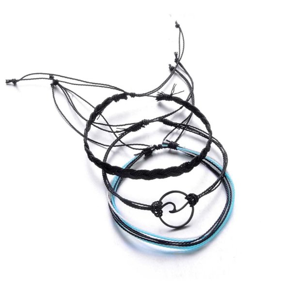 NEW 3pcs Adjustable Friendship Strand Bracelet Set - Picture 2 of 6